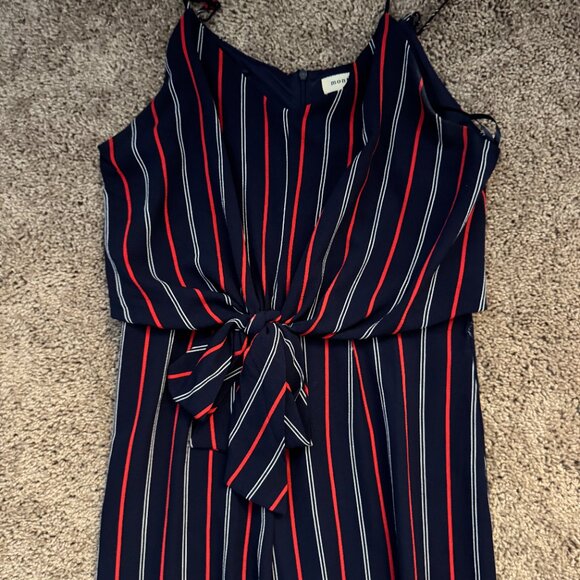 Monteau Striped Tie-Front Jumpsuit – Size L - Picture 2 of 5